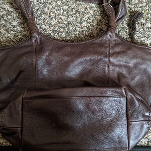 Elegant Brown Leather Tote Bag